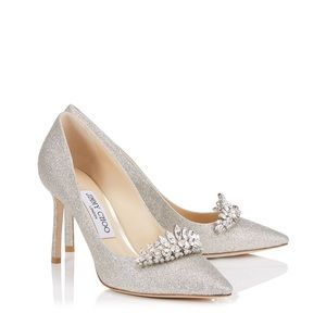 Jimmy Choo Romy Dusty Glitter Crystal Tiara Pumps